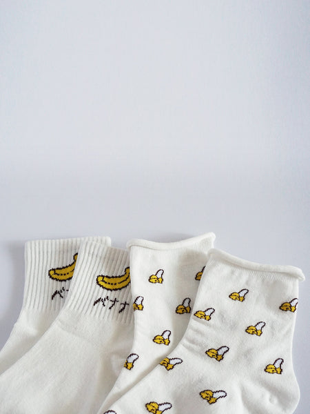 Banana High Ankle Socks Set - Banana Fighter