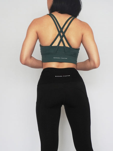 Dash Sports Bra- DARK GREEN - Banana Fighter