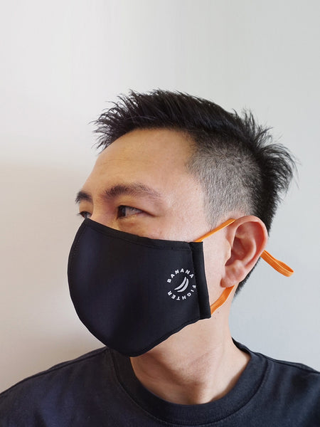 Antibacterial Reusable Face Mask- BLACK - Banana Fighter