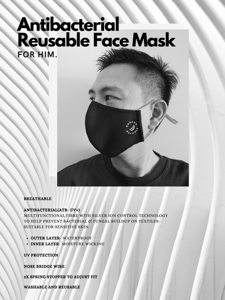 Antibacterial Reusable Face Mask- TWO PIECE - Banana Fighter