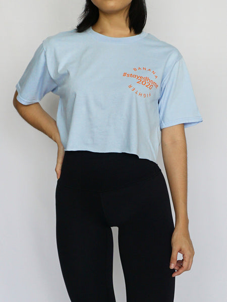 #StayedHome2020 Cropped Tee- LIGHT BLUE - Banana Fighter