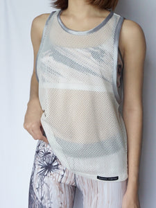 Blanc Mesh Tank - Banana Fighter