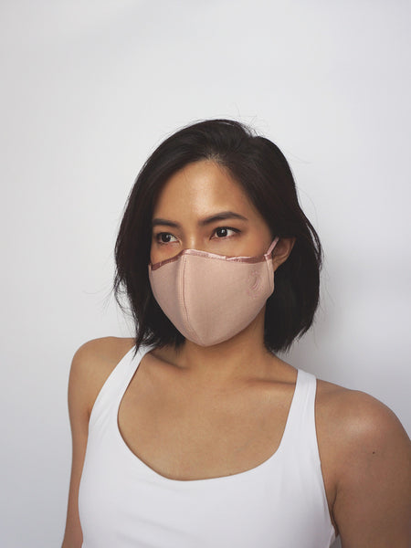 Antibacterial Face Mask w Filter Pocket - DUSTY PINK - Banana Fighter