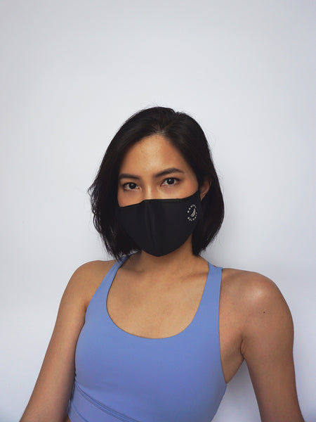 Antibacterial Face Mask w Filter Pocket - BLACK - Banana Fighter