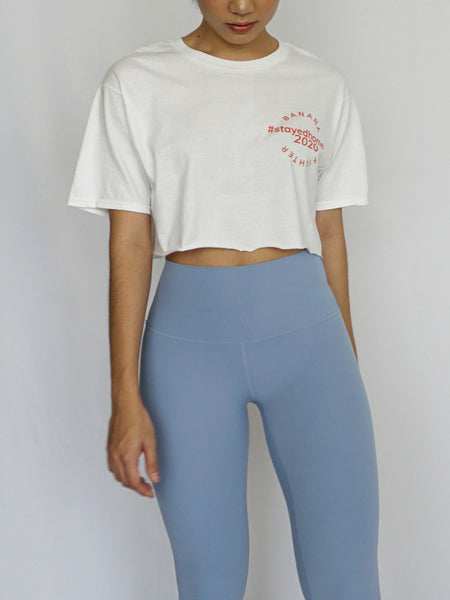 #StayedHome2020 Cropped Tee- WHITE - Banana Fighter