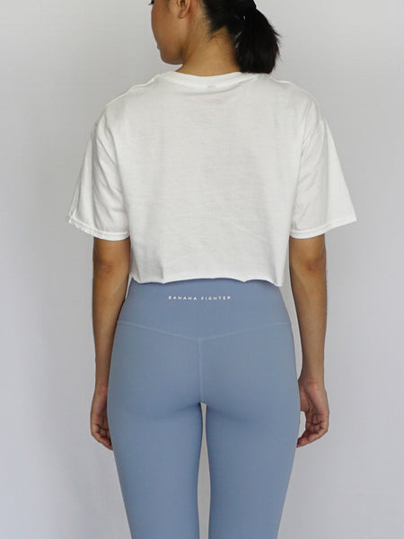 #StayedHome2020 Cropped Tee- WHITE - Banana Fighter