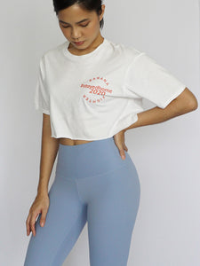 #StayedHome2020 Cropped Tee- WHITE - Banana Fighter