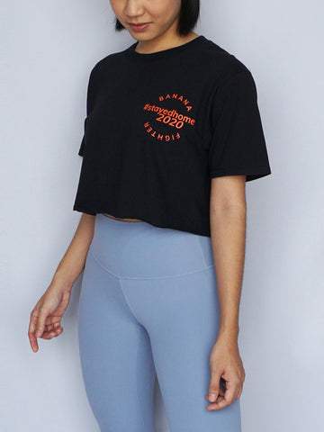 #StayedHome2020 Cropped Tee- BLACK - Banana Fighter